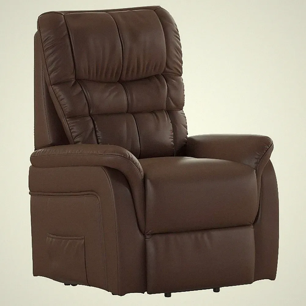 Cognac LeatherSoft Remote Powered Lift Recliner for Elderly - Medical Furniture