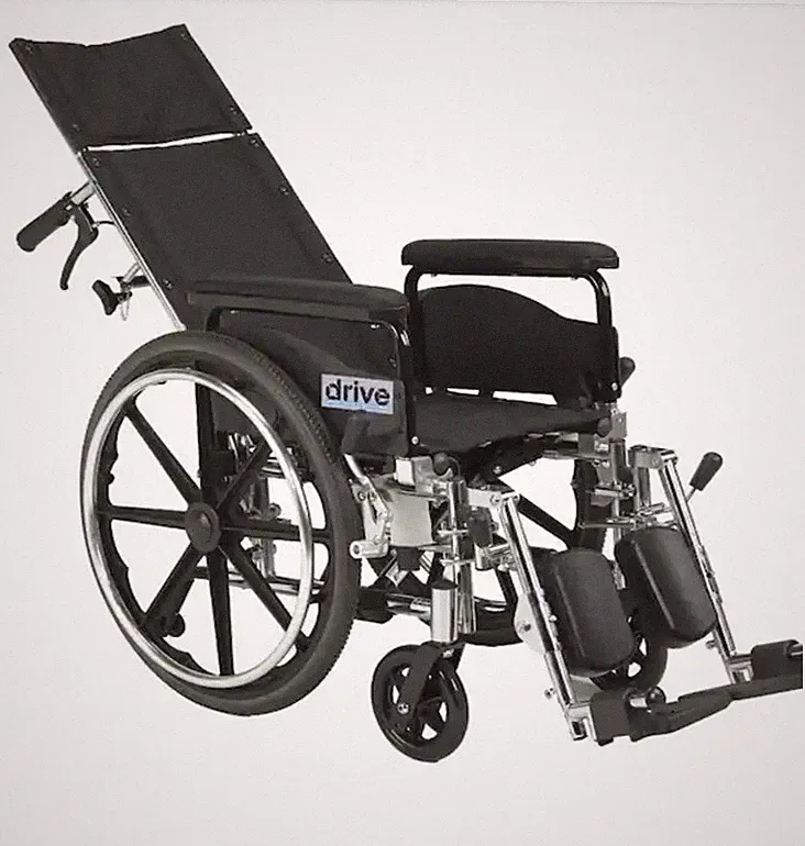 Drive Medical Viper Plus GT Full Reclining Wheelchair 18in Seat And Full Arms
