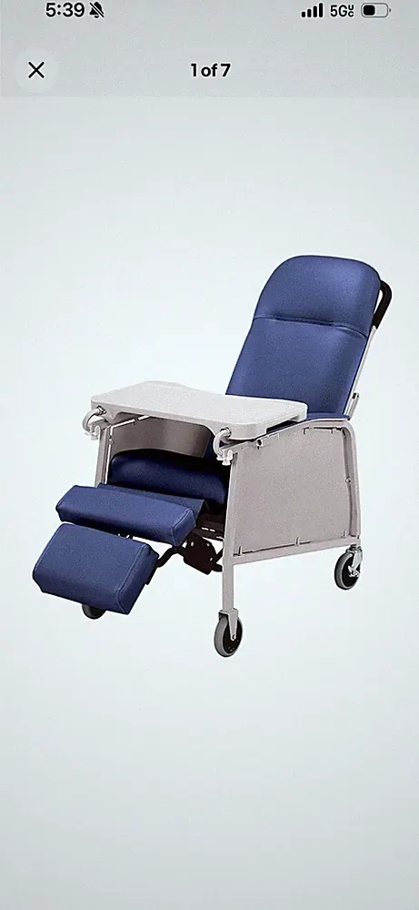 Graham Field Lumex 3 Position Medical Recliner Geri Chair w/ Wheels, Royal Blue