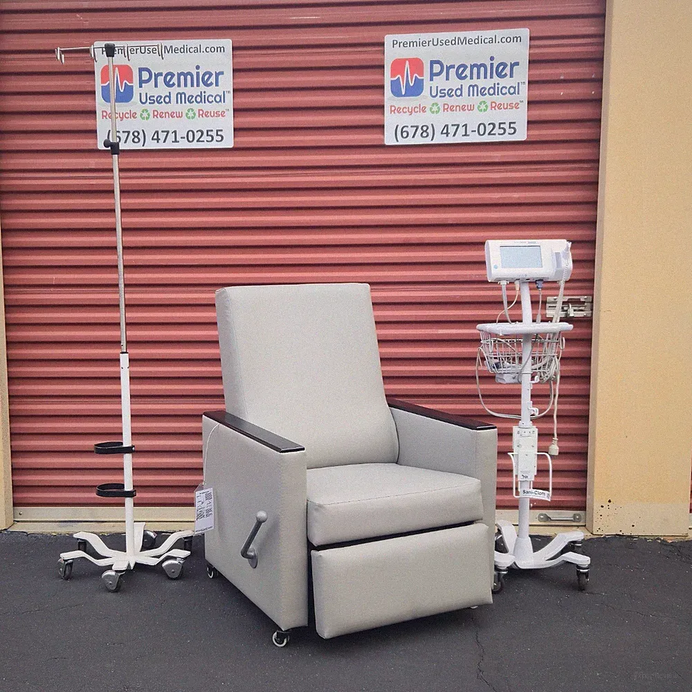 IV Recliner with New Lt Gray Upholstery *Premier Used Medical Equipment*