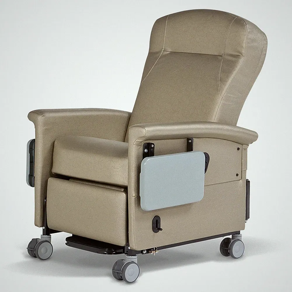 Medical Transport Recliner Asecent II Natural Vinyl 4 Inch Casters 300 lbs. Weig