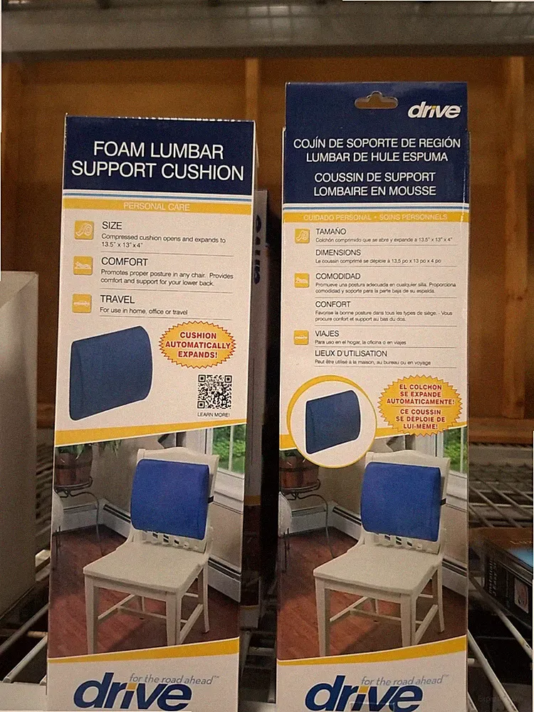 One Drive - Compressed Foam Lumbar Back Support Cushion - Strap to ANY Chair