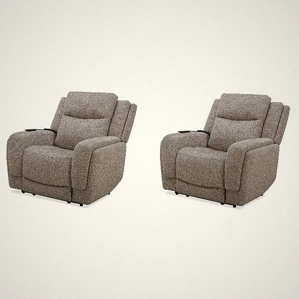 Pemberly Row Power Zero Gravity Recliner with Heat & Massage Two Pack