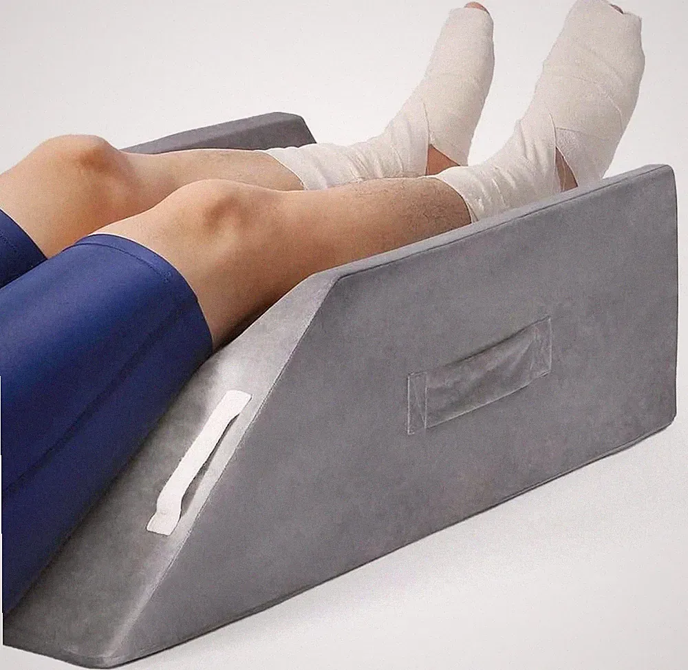 Post-Surgery Wedge Pillow for Leg Elevation, Memory Foam, Reduces Swelling