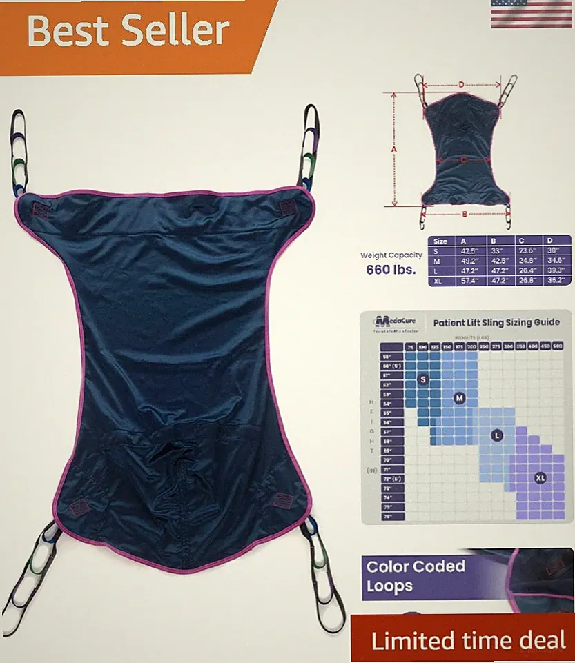 Universal Patient Lift Sling - Medium Bariatric Transfer for Comfort & Safety